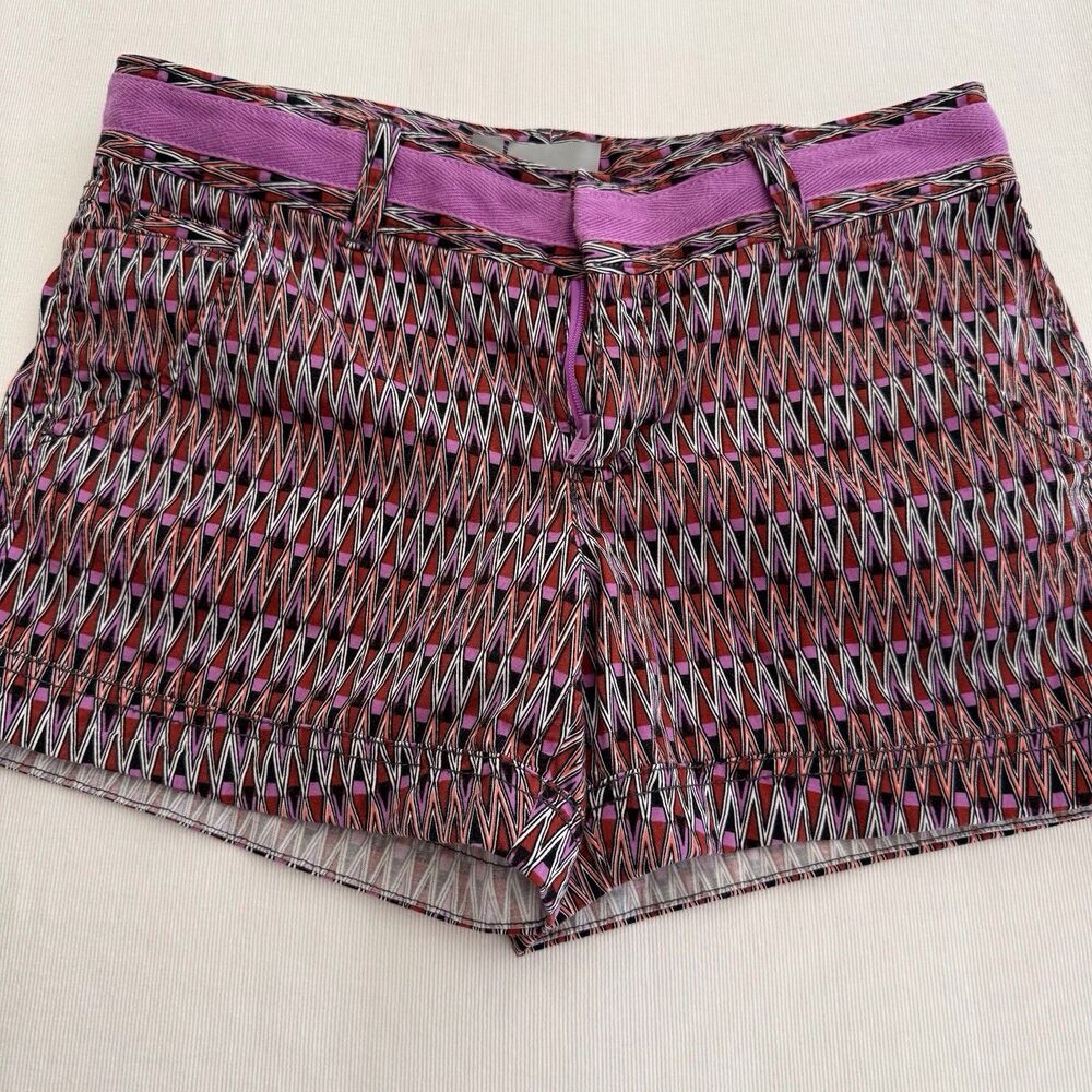 Athleta Purple Thistle Aztec Print Ariel Fo Sho Mid‎ Rise Athletic Shorts Sz 2